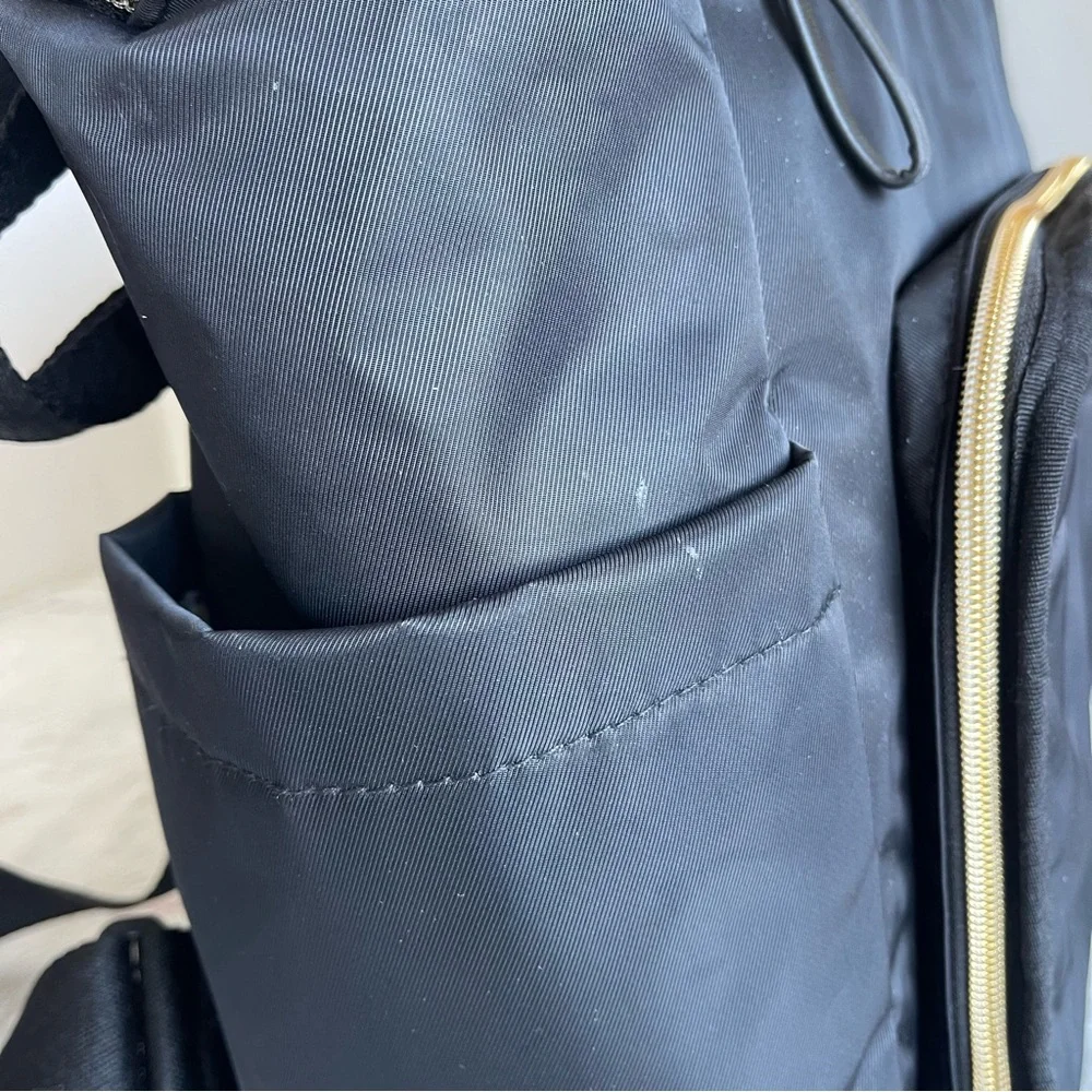 Skip Hop Diaper Bag Backpack: Mainframe Large Capacity, Black with Gold Trim